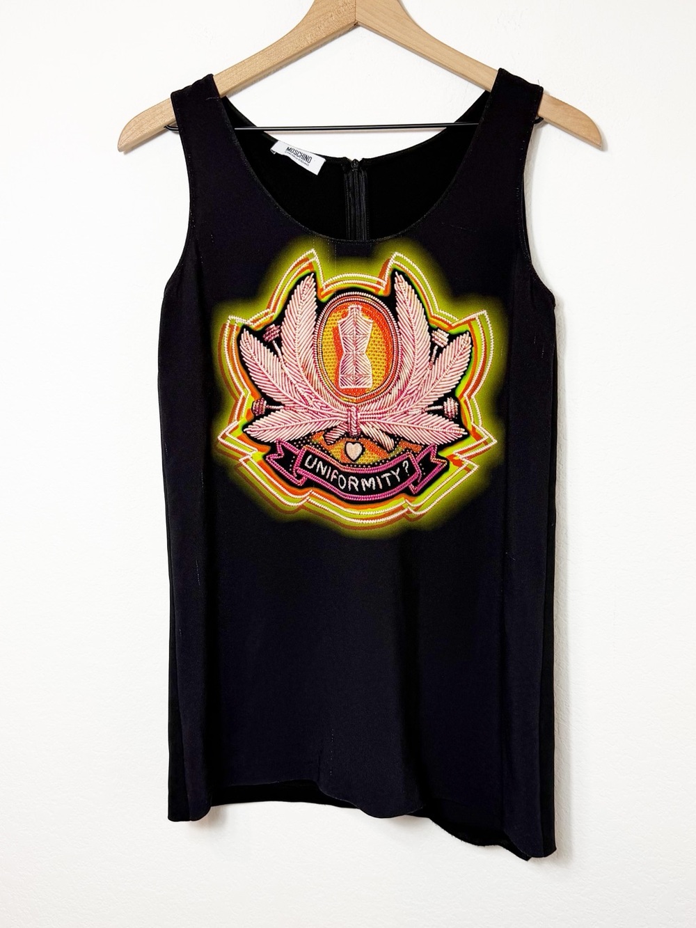 Moschino Cheap and Chic Uniform Crest Graphic Tunic Top Women's 6